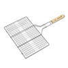 Kép 1/2 - Barbecook BC-ACC-7104 hamburgersütő grillrács, krómozott, fa nyél, 100% FSC, 6db-os