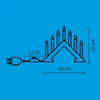 Kép 2/2 - Home KAD 07/RD gyertyapiramis, 7 db izzó, piros fa, L2040C/E10