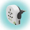 Kép 1/3 - Q2POWER 1.100190 utazóadapter, World to Italy USB, indulási ország: AUS/CHINA, IT, UK, CH, BRAZIL, USA, EURO, célország: IT, USB port
