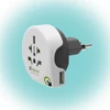 Kép 1/3 - Q2POWER 1.100210 utazóadapter, World to Switzerland USB, indulási ország: AUS/CHINA, IT, UK, CH, BRAZIL, USA, EURO, célország: CH, USB port