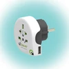 Kép 1/3 - Q2POWER 1.100110 utazóadapter, World to Europe USB, bemeneti feszültség: 100-250 V, 16 A, teljesítmény: 100V-1600W/250V-4000W, USB port