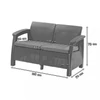 Kép 2/2 - Corfu love seat, cappuccino színben, homok párnával
