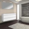 Kép 4/4 - Cube 120 Fürdőszobabútor 1 medencés kerámia mosdóval tükörrel 60x120 cm magasfényű festett fehér