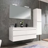 Kép 2/9 - Cube Fürdőszobabútor 120 cm kerámia mosdóval tükörrel 60x120 cm magasfényű festett fehér