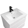 Kép 8/9 - Cube Fürdőszobabútor 60 cm kerámia mosdóval (2 fiókos) tükörrel 60x80 cm magasfényű festett fehér