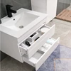 Kép 7/9 - Cube Fürdőszobabútor 60 cm kerámia mosdóval (2 fiókos) tükörrel 60x80 cm magasfényű festett fehér