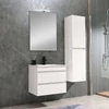 Kép 2/9 - Cube Fürdőszobabútor 60 cm kerámia mosdóval (2 fiókos) tükörrel 60x80 cm magasfényű festett fehér