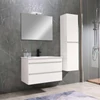 Kép 2/9 - Cube Fürdőszobabútor 80 cm kerámia mosdóval (2 fiókos) tükörrel 60x80 cm magasfényű festett fehér