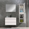 Kép 5/9 - Cube Fürdőszobabútor 80 cm kerámia mosdóval (2 fiókos) tükörrel 60x80 cm magasfényű festett fehér