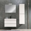 Kép 4/9 - Cube Fürdőszobabútor 80 cm kerámia mosdóval (2 fiókos) tükörrel 60x80 cm magasfényű festett fehér