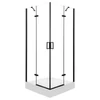 Kép 1/2 - Flow Black szögletes nyílóajtós zuhanykabin 80 cm