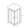 Kép 3/9 - Spirit BAMBOO 90x90 szögletes zuhanykabin, zuhanytálca nélkül