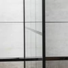 Kép 3/4 - Techno 90 Walk-in zuhanykabin 90x200 cm, fekete profil, víztiszta üveg rácsmintával