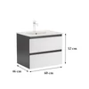 Kép 3/5 - Vario Forte 60 alsó szekrény mosdóval antracit-fehér