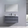 Kép 2/7 - Cube Fürdőszobabútor 100 cm kerámia mosdóval 2 fiókos tükörrel 60x100 cm antracit szürke