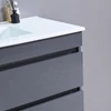 Kép 6/7 - Cube Fürdőszobabútor 100 cm kerámia mosdóval 2 fiókos tükörrel 60x100 cm antracit szürke