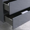 Kép 7/7 - Cube Fürdőszobabútor 100 cm kerámia mosdóval 2 fiókos tükörrel 60x100 cm antracit szürke