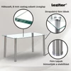 Kép 4/5 - Berna 140 cm szögletes üveg étkezőasztal transparent