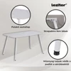 Kép 4/5 - Bora 140 cm szögletes szinterezett kő étkezőasztal fehér