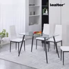 Kép 2/5 - Lana 120 cm szögletes üveg étkezőasztal fekete