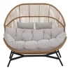 Kép 2/3 - HOLAND rattan dupla kosárfotel bézs