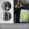 Kép 8/9 - Axen merevített Usb-s laptop hátizsák szürke