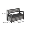 Kép 3/4 - Decocoat műanyag kerti pad/tároló 227 L viharszürke