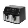 Kép 1/4 - HOME HGAF29 duplakosaras forrólevegős sütő, 2 x 4,5L, 2000 W, digitális vezérlés, 8 féle üzemmód