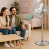 Kép 2/2 - Techwood TVI-455 fém álló ventilátor, 40 cm-es lapátátmérő, 50 W, 3 sebesség, oszcillálás, hálózati tápellátás