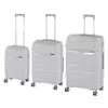 Kép 1/9 - TraveLux Voyager XI gurulós bőrönd szett szürke