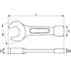 Kép 2/2 - YATO 41 mm / 225 mm CrV üthető villáskulcs