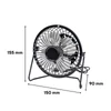 Kép 2/6 - Ruen asztali usb ventilátor 5 W fekete