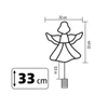 Kép 4/6 - HOME KID501BWW LED-es angyal ablakdísz, 33x30 cm, 35 db melegfehér LED, időzítő, elemes tápellátás, beltéri kivitel