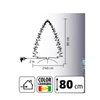 Kép 2/3 - HOME KIX80LED LED-es műfenyő, 80 cm, optikai szálas, folyamatos színváltás, műanyag talp, hálózati tápellátás, beltéri kivitel