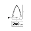 Kép 6/6 - KMF8LED240 havas műfenyő LED-ekkel, 460db melegfehér LED, 8 program, 240cm magas, 144cm átmérő, 3D és 2D tűlevelek, hálózati tápellátás, beltéri kivitel