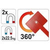 Kép 3/3 - YATO Hegesztési munkadarabtartó mágnes állítható 85 x 65 x 22 mm/2 x 22,5 kg