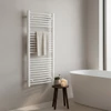 Kép 2/2 - Íves törölközőszárító radiátor 1200x600 mm fehér
