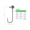 Kép 16/19 - Grub-tartóval ellátott Delphin TYRE jigfej / 3 db - 30g-8/0