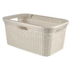 Kép 1/5 - CURVER "STYLE" RATTAN HATÁSÚ RUHÁSKOSÁR  45L - Krém