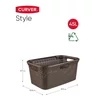 Kép 3/4 - CURVER "STYLE" RATTAN HATÁSÚ RUHÁSKOSÁR  45L - Sötétbarna