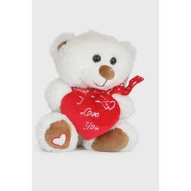 Plüss  Valentin maci  szívvel 20 cm  fehér