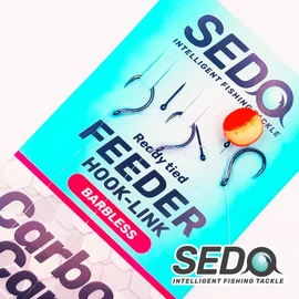SEDO Carbon Carp Crystal Monofil Feeder rig Barbless - Szakáll Nélküli Feeder előke 8-as 0.225mm-es monofil damil