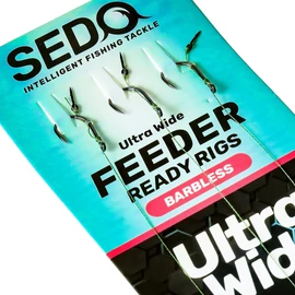 SEDO Ultra Wide Barbless Feeder  - Előkötött Szakáll Nélküli Feeder Előke 12-es 0.10mm fonott damil - 7mm tüske