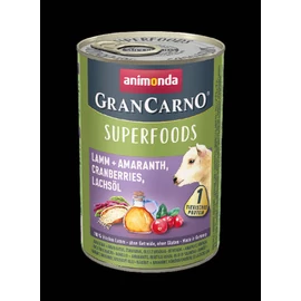 Animonda GranCarno Adult (superfood) konzerv - Felnőtt kutyák részére, bárány, amaránt, áfonya, lazacolaj (400g)