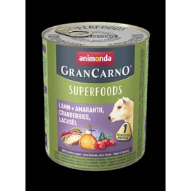 Animonda GranCarno Adult (superfood) konzerv - Felnőtt kutyák részére, bárány,  amaránt, áfonya, lazacolaj (800g)