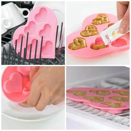 Catit Creamy Ice Pops Silicone Tray - szívecske szilikon forma fagyihoz macskák részére