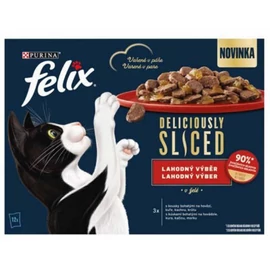 Felix DELICIOUSLY SLICED - Nedves eledel (marha,csirke,kacsa,pulyka) macskák részére (12x80g)