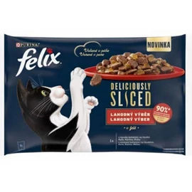 Felix DELICIOUSLY SLICED - Nedves eledel (marha,csirke,kacsa,pulyka) macskák részére (4x80g)