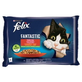 Felix Fantastic in jelly - alutasakos (csirke,paradicsom,marha,sárgarépa) nedves eledel aszpikban, (4x85g)