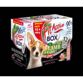 FitActive DOG FITABOX Lamb & Rabbit - nedves eledel (bárány,nyúl) válogatás szószban kutyák részére (12x100g)